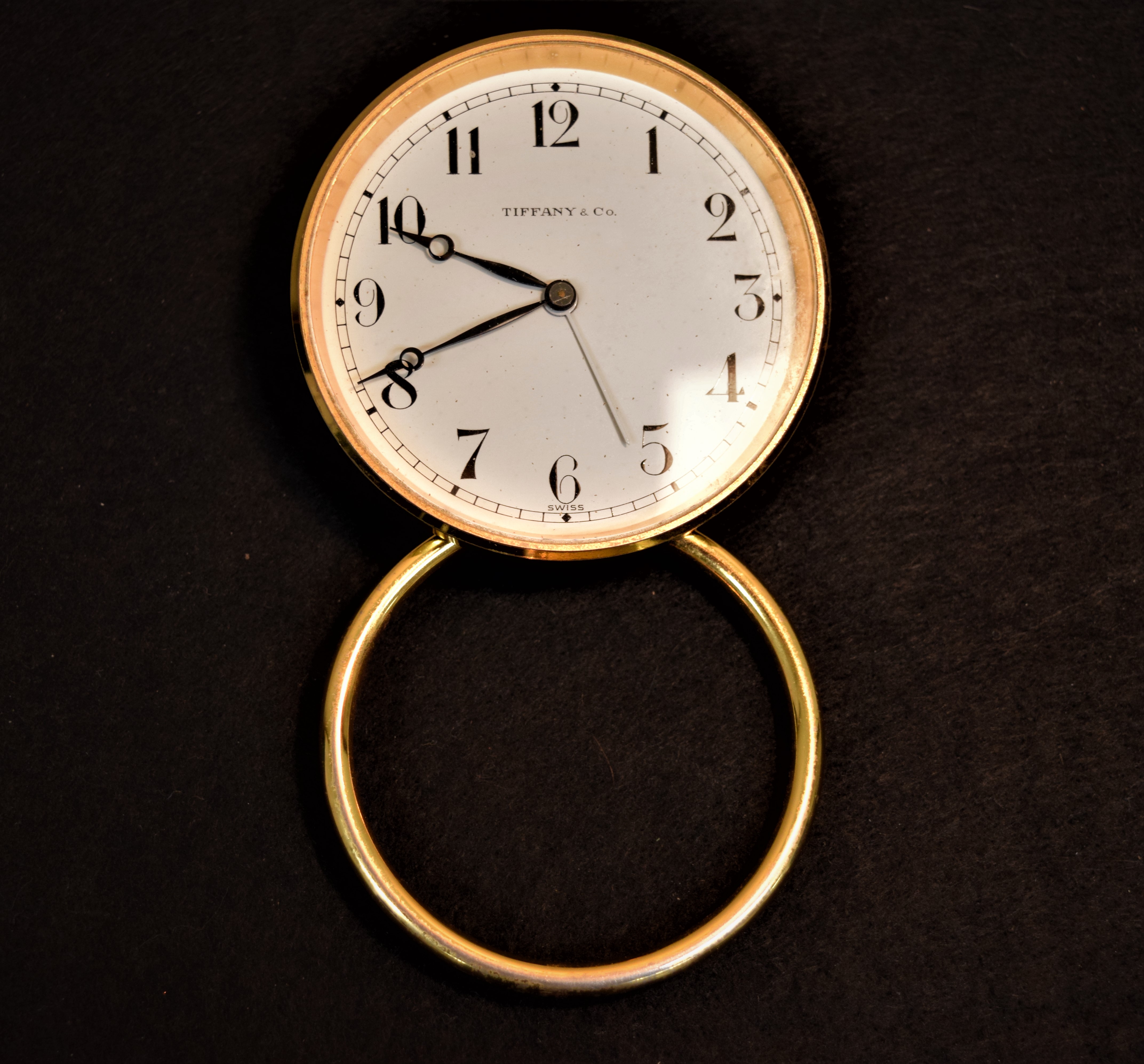 TIFFANY & CO. Swiss 8 Day Alarm Clock 15 Jewels Vintage