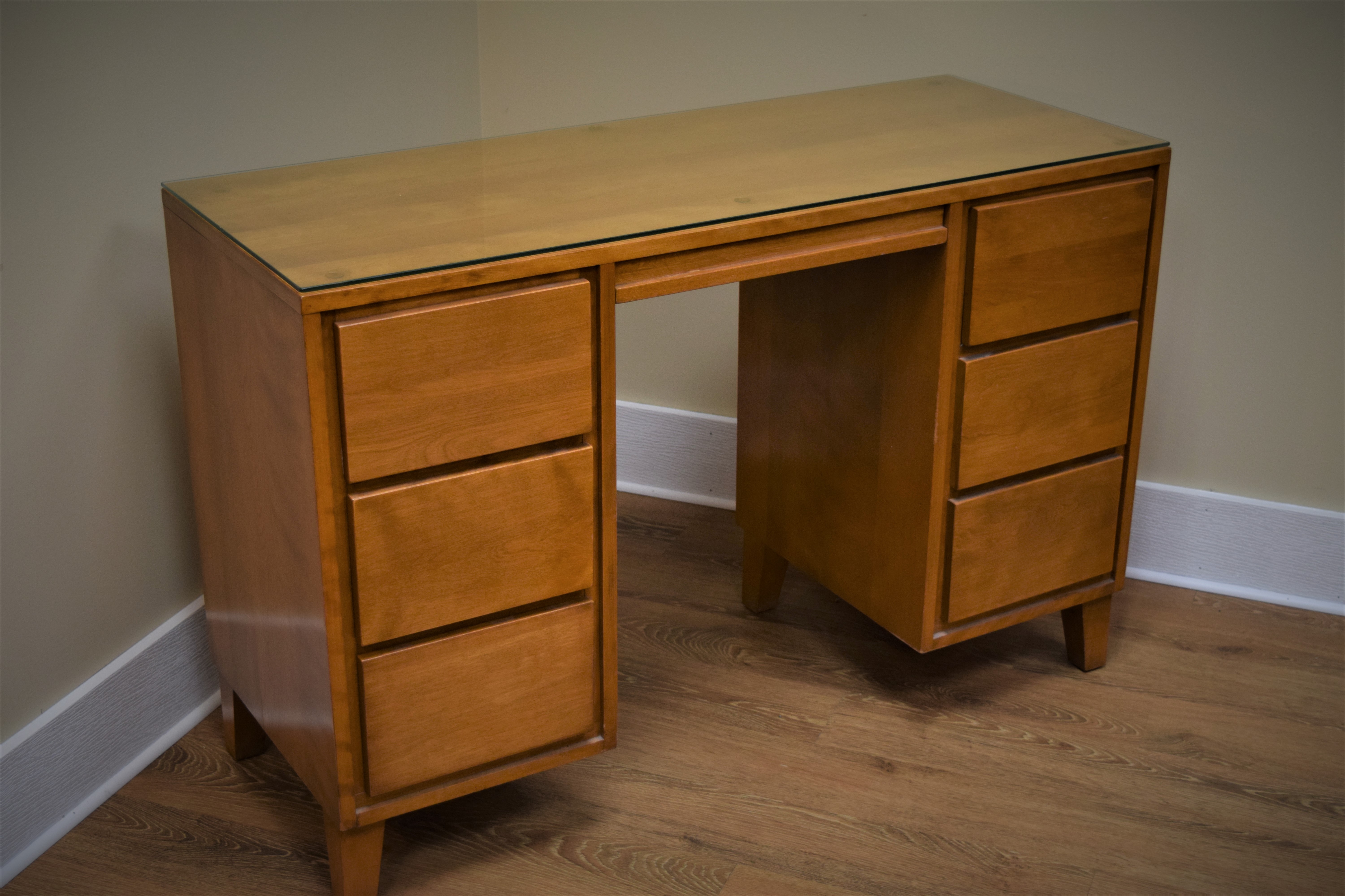 American Modern 7 Drawer Desk Conant Ball By Russel Wright Maple