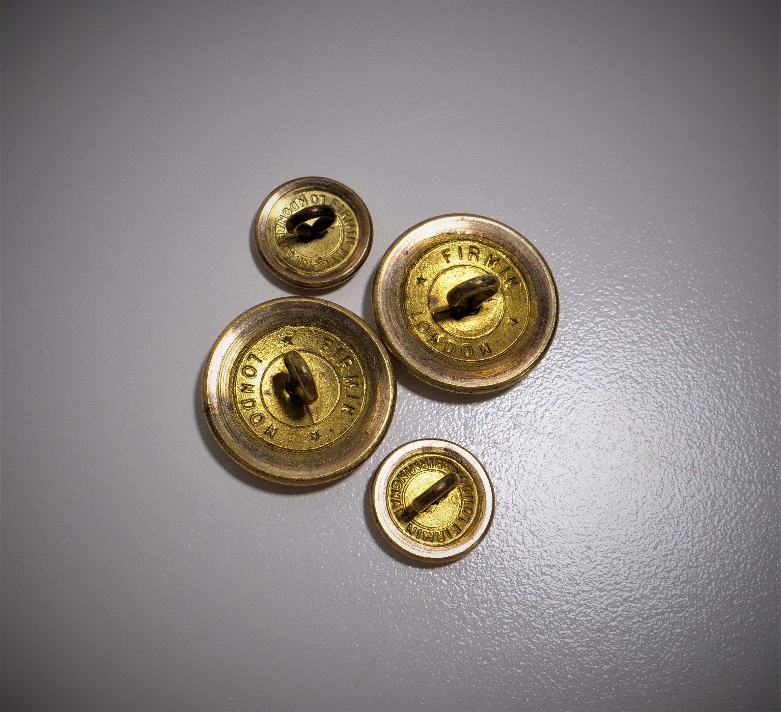 Antique Firmin Gilt Brass Livery Buttons - London R - River Valley Estate  Sales LLC.