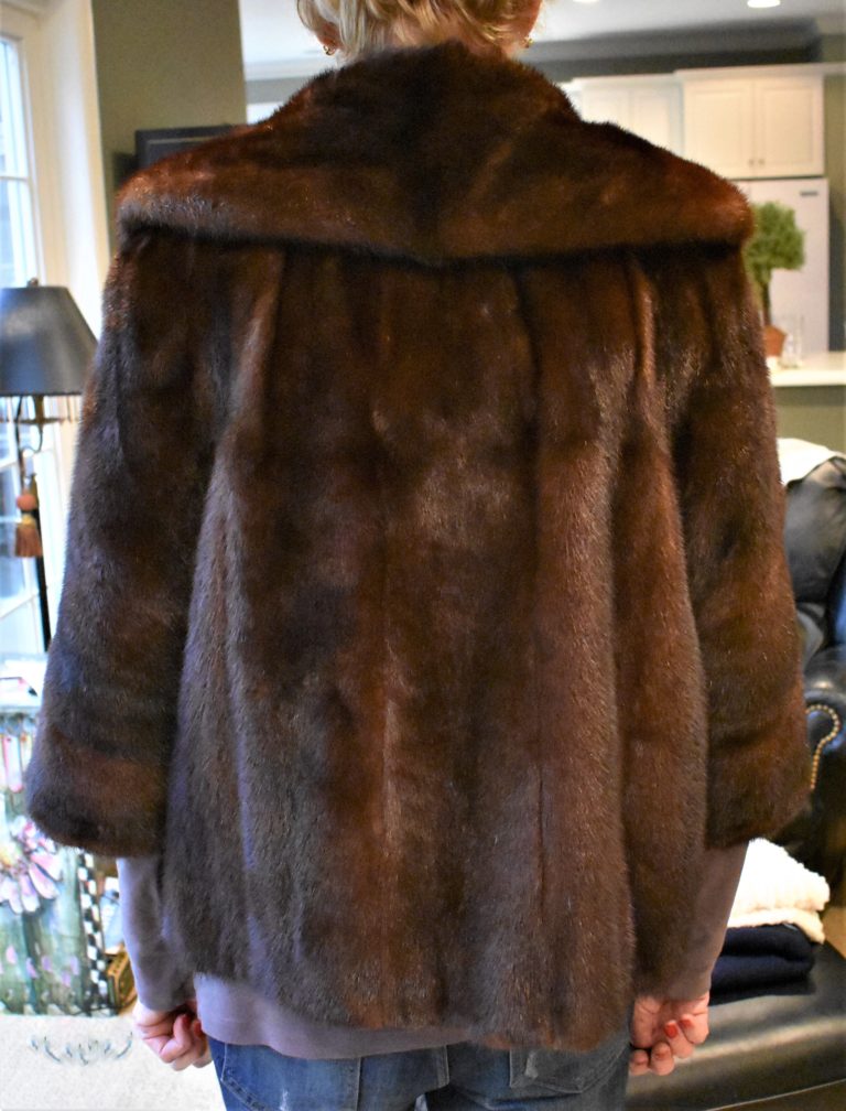 RESERVED: Women's Mink Fur Coat 3/4 Sleeve Brown Size S/M - River ...